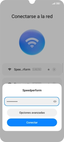 Introduce la contraseña de la red wifi y pulsa Conectar. Introduce la contraseña de la red wifi y pulsa Conectar.