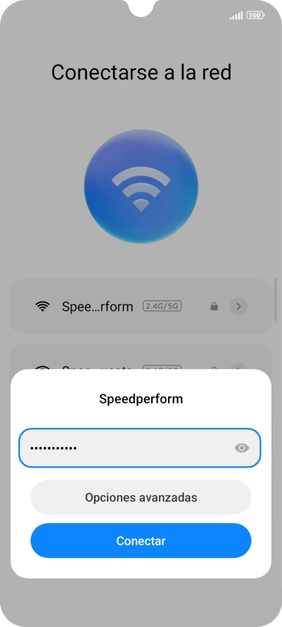 Introduce la contraseña de la red wifi y pulsa Conectar. Introduce la contraseña de la red wifi y pulsa Conectar.