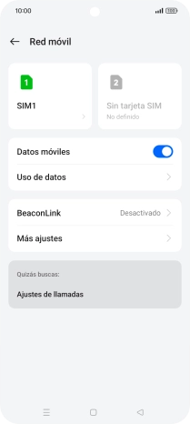 Pulsa el nombre de la tarjeta SIM. Pulsa el nombre de la tarjeta SIM.