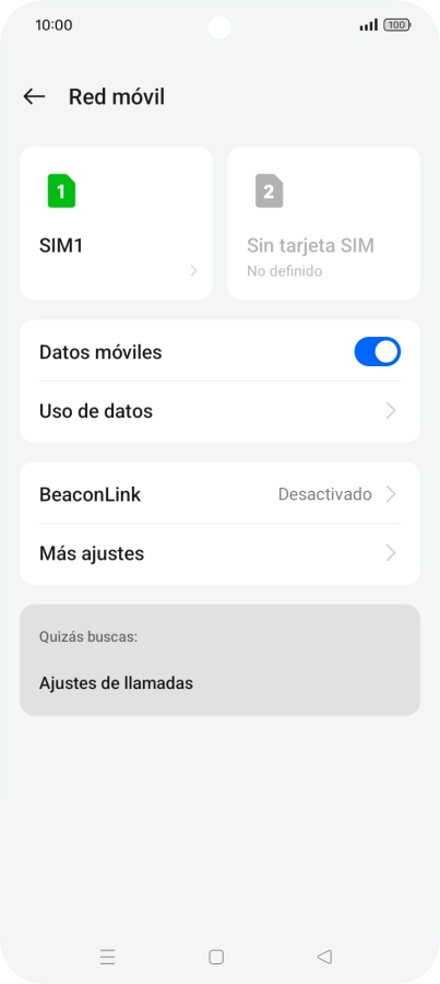 Pulsa el nombre de la tarjeta SIM. Pulsa el nombre de la tarjeta SIM.