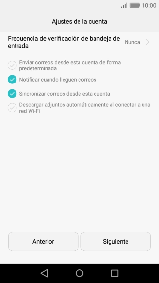 Si aparece en la pantalla esta imagen, tu cuenta de correo electrónico ha sido reconocida y configurada automáticamente. Sigue las indicaciones de la pantalla para introducir más información y terminar la configuración. Si aparece en la pantalla esta imagen, tu cuenta de correo electrónico ha sido reconocida y configurada automáticamente. Sigue las indicaciones de la pantalla para introducir más información y terminar la configuración.