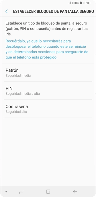 Pulsa el código de seguridad deseado y sigue las indicaciones de la pantalla para crear un código de seguridad del teléfono adicional. Pulsa el código de seguridad deseado y sigue las indicaciones de la pantalla para crear un código de seguridad del teléfono adicional.