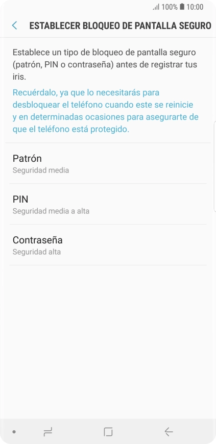 Pulsa el código de seguridad deseado y sigue las indicaciones de la pantalla para crear un código de seguridad del teléfono adicional. Pulsa el código de seguridad deseado y sigue las indicaciones de la pantalla para crear un código de seguridad del teléfono adicional.