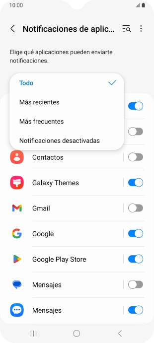 Pulsa el ajuste deseado.