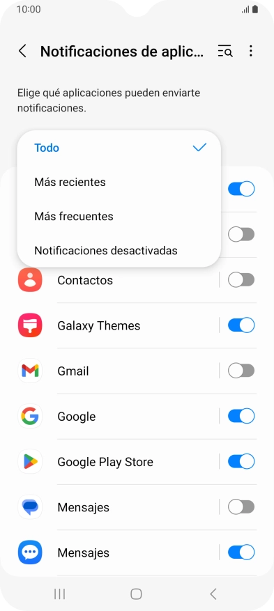 Pulsa el ajuste deseado.