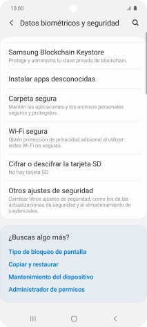 Pulsa Otros ajustes de seguridad. Pulsa Otros ajustes de seguridad.