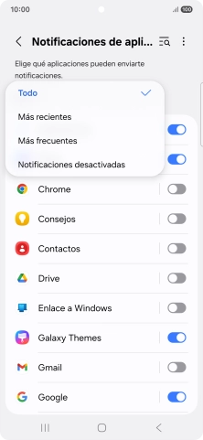 Pulsa el ajuste deseado. Pulsa el ajuste deseado.