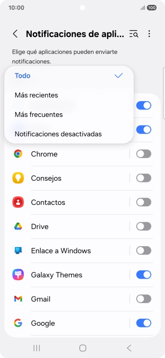 Pulsa el ajuste deseado. Pulsa el ajuste deseado.