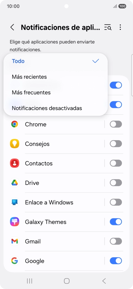 Pulsa el ajuste deseado. Pulsa el ajuste deseado.