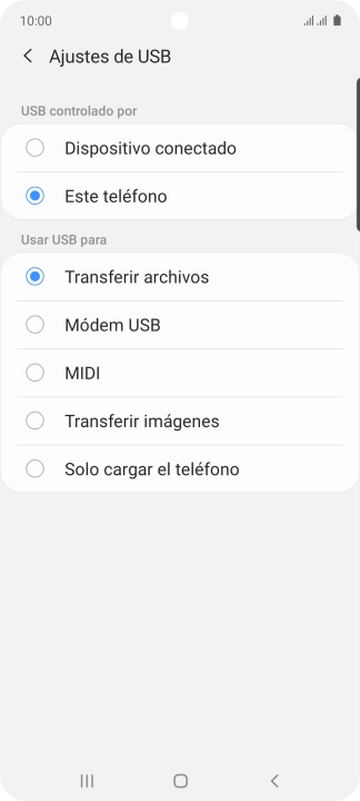 Pulsa Transferir archivos para activar la función. Pulsa Transferir archivos para activar la función.