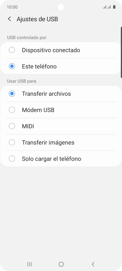 Pulsa Transferir archivos para activar la función. Pulsa Transferir archivos para activar la función.