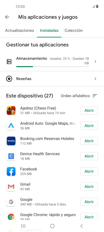 Pulsa la app deseada.