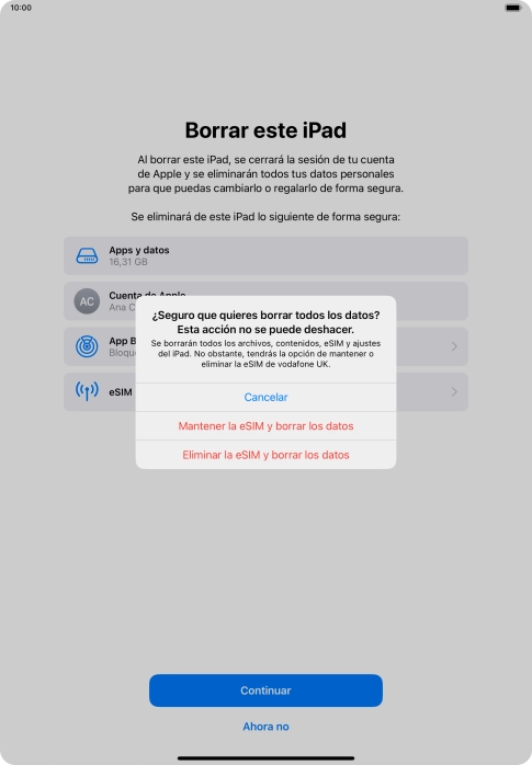 Pulsa el ajuste deseado. Pulsa el ajuste deseado.
