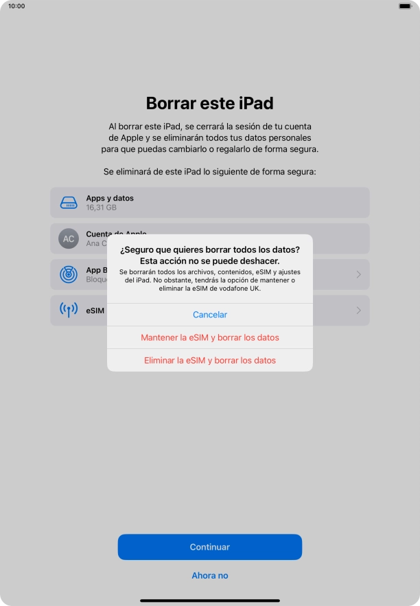Pulsa el ajuste deseado. Pulsa el ajuste deseado.
