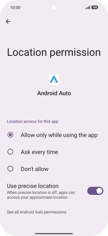 Press the required setting. Press the required setting.