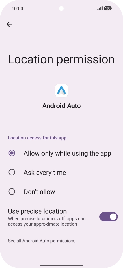 Press the required setting. Press the required setting.