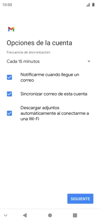 Si aparece en la pantalla esta imagen, tu cuenta de correo electrónico ha sido reconocida y configurada automáticamente. Sigue las indicaciones de la pantalla para introducir más información y terminar la configuración. Si aparece en la pantalla esta imagen, tu cuenta de correo electrónico ha sido reconocida y configurada automáticamente. Sigue las indicaciones de la pantalla para introducir más información y terminar la configuración.
