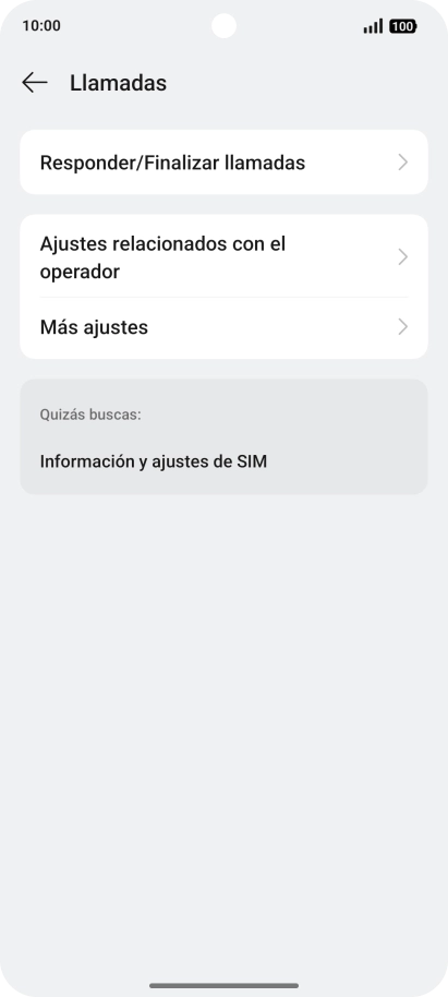 Pulsa Ajustes relacionados con el operador. Pulsa Ajustes relacionados con el operador.