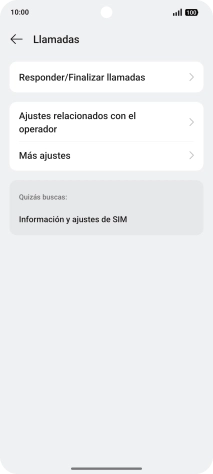 Pulsa Ajustes relacionados con el operador. Pulsa Ajustes relacionados con el operador.
