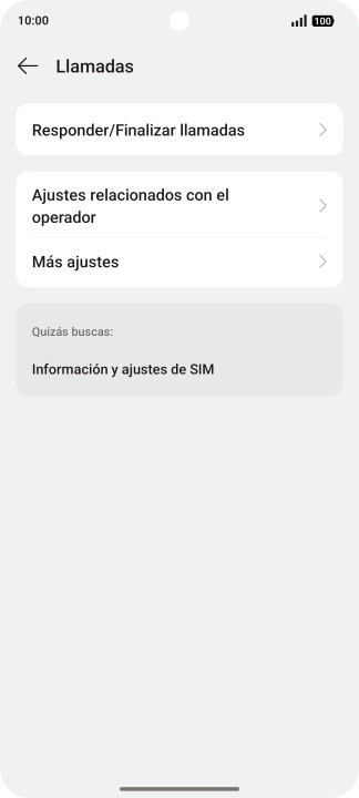 Pulsa Ajustes relacionados con el operador. Pulsa Ajustes relacionados con el operador.