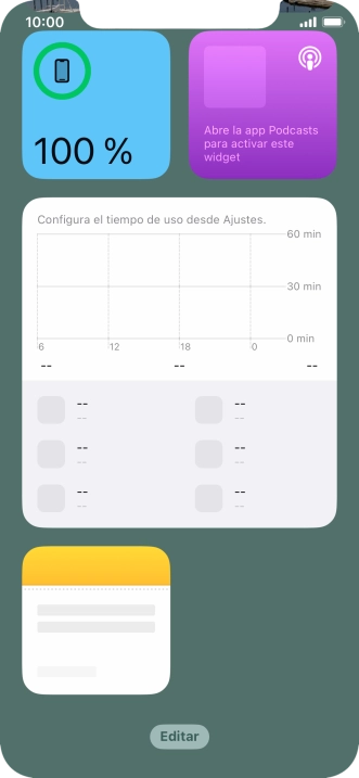 Pulsa el widget deseado hasta que aparezca un menú emergente en la pantalla. Pulsa el widget deseado hasta que aparezca un menú emergente en la pantalla.