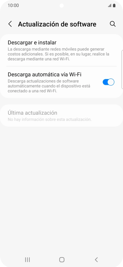 Pulsa Descargar e instalar. Si hay una versión de software nueva disponible, aparecerá ahora en la pantalla. Sigue las indicaciones de la pantalla para actualizar el software del teléfono. Pulsa Descargar e instalar. Si hay una versión de software nueva disponible, aparecerá ahora en la pantalla. Sigue las indicaciones de la pantalla para actualizar el software del teléfono.