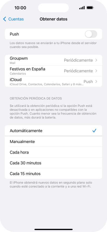 Si desactivas la función, pulsa el ajuste deseado. Si desactivas la función, pulsa el ajuste deseado.