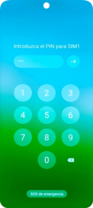 Si lo solicita el teléfono, introduce el código PIN y pulsa la flecha hacia la derecha. Si lo solicita el teléfono, introduce el código PIN y pulsa la flecha hacia la derecha.
