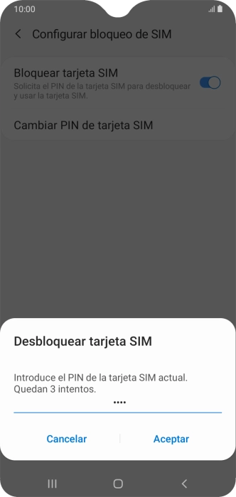 Introduce tu código PIN y pulsa Aceptar. Introduce tu código PIN y pulsa Aceptar.