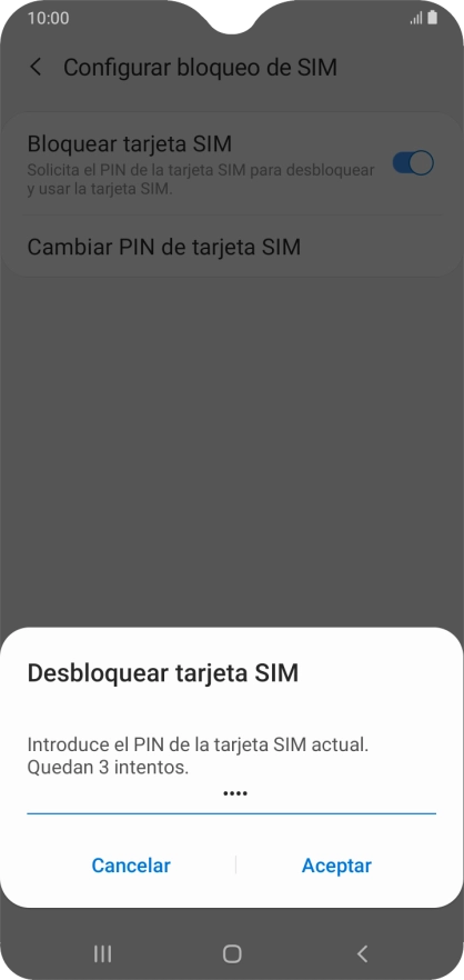 Introduce tu código PIN y pulsa Aceptar. Introduce tu código PIN y pulsa Aceptar.