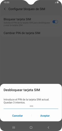 Introduce tu código PIN y pulsa Aceptar. Introduce tu código PIN y pulsa Aceptar.