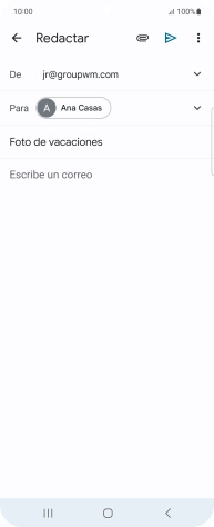 Pulsa en el campo de escritura y escribe el texto del correo electrónico. Pulsa en el campo de escritura y escribe el texto del correo electrónico.