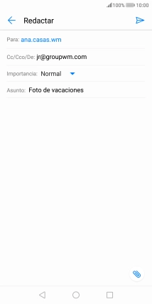 Pulsa en el campo de escritura  y escribe el texto del correo electrónico.