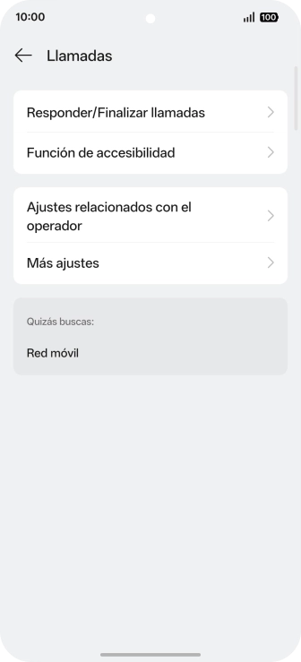 Pulsa Ajustes relacionados con el operador. Pulsa Ajustes relacionados con el operador.