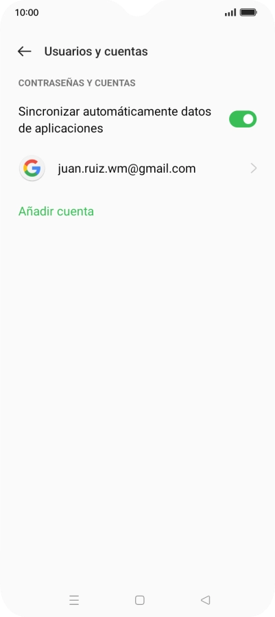 Pulsa Añadir cuenta.