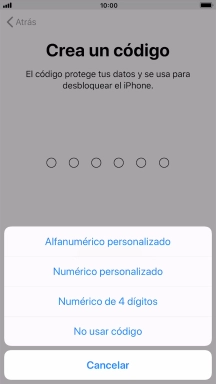 Sigue las indicaciones de la pantalla para activar el uso del código de seguridad o pulsa No usar código. Sigue las indicaciones de la pantalla para activar el uso del código de seguridad o pulsa No usar código.