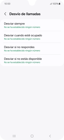 Pulsa el tipo de desvío deseado.