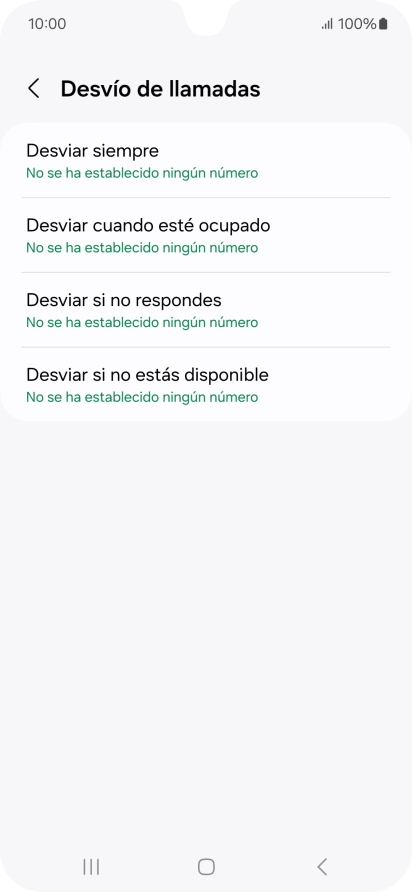 Pulsa el tipo de desvío deseado.