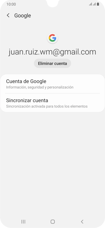 Pulsa Sincronizar cuenta. Pulsa Sincronizar cuenta.