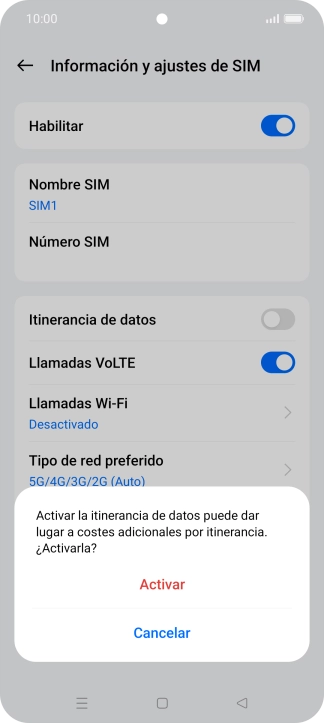 Si activas la función, pulsa Activar. Si activas la función, pulsa Activar.