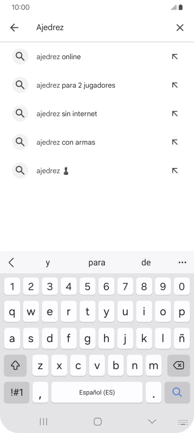 Introduce el nombre del tema o de la app y pulsa el icono de búsqueda.