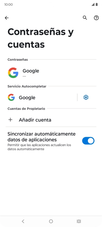 Pulsa Añadir cuenta. Pulsa Añadir cuenta.