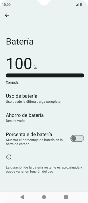 Pulsa Ahorro de batería. Pulsa Ahorro de batería.