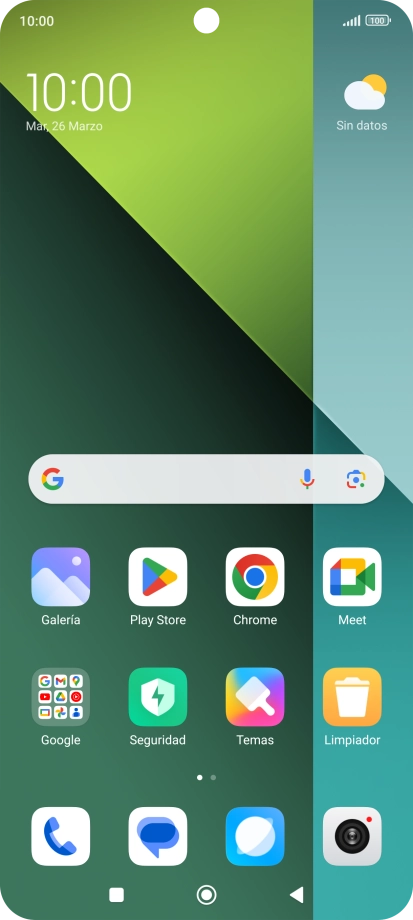 Desliza dos dedos hacia abajo desde la parte superior de la pantalla.