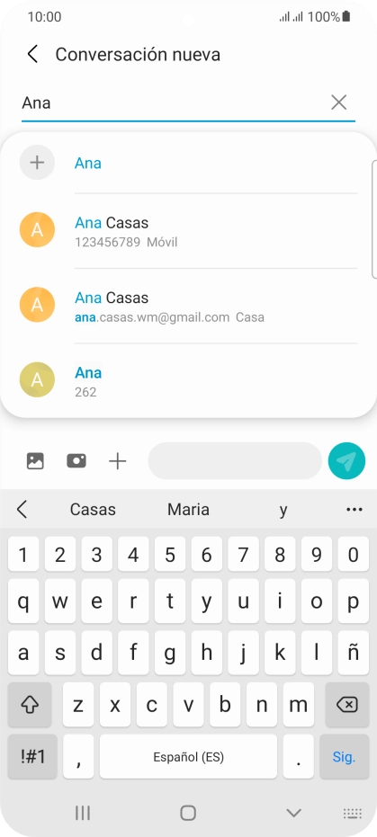 Pulsa el contacto deseado. Pulsa el contacto deseado.