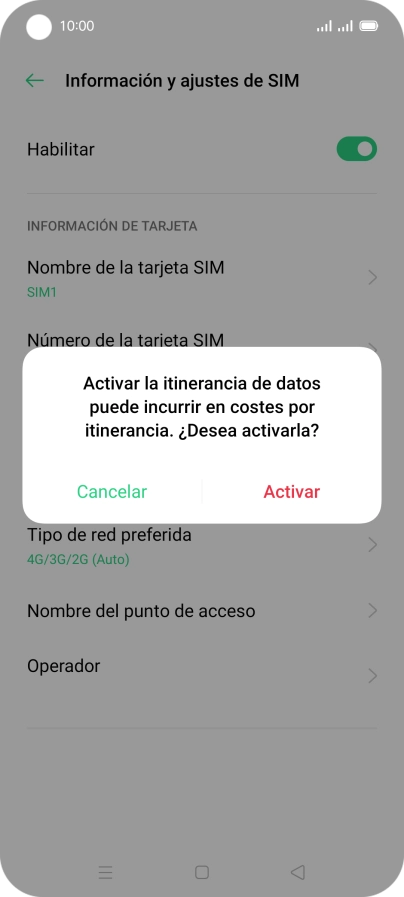 Si activas la función, pulsa Activar. Si activas la función, pulsa Activar.