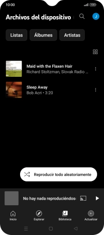Pulsa el archivo de música deseado. Pulsa el archivo de música deseado.