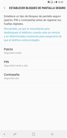 Pulsa el código de seguridad deseado y sigue las indicaciones de la pantalla para crear un código de seguridad del teléfono adicional. Pulsa el código de seguridad deseado y sigue las indicaciones de la pantalla para crear un código de seguridad del teléfono adicional.