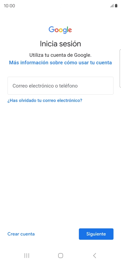 Si no tienes una cuenta de Google, pulsa Crear cuenta y sigue las indicaciones de la pantalla para ver cómo crear una cuenta nueva. Si no tienes una cuenta de Google, pulsa Crear cuenta y sigue las indicaciones de la pantalla para ver cómo crear una cuenta nueva.