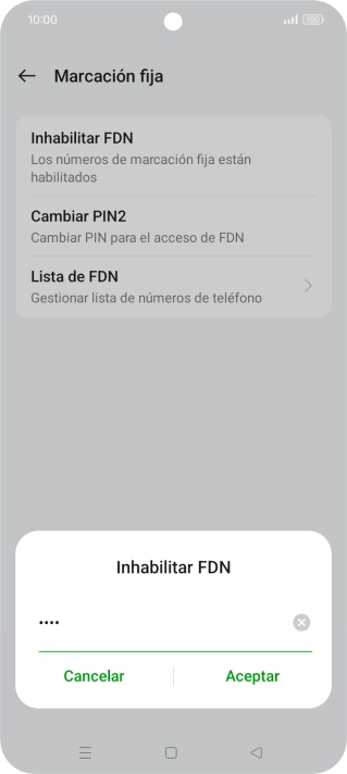 Introduce el código PIN2 y pulsa Aceptar. Introduce el código PIN2 y pulsa Aceptar.